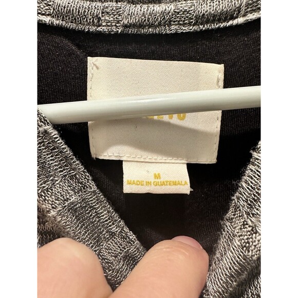 Maeve Emerson Swing Dress Medium Anthropologie Black Space Dye Ribbed Jersey - Picture 3 of 5